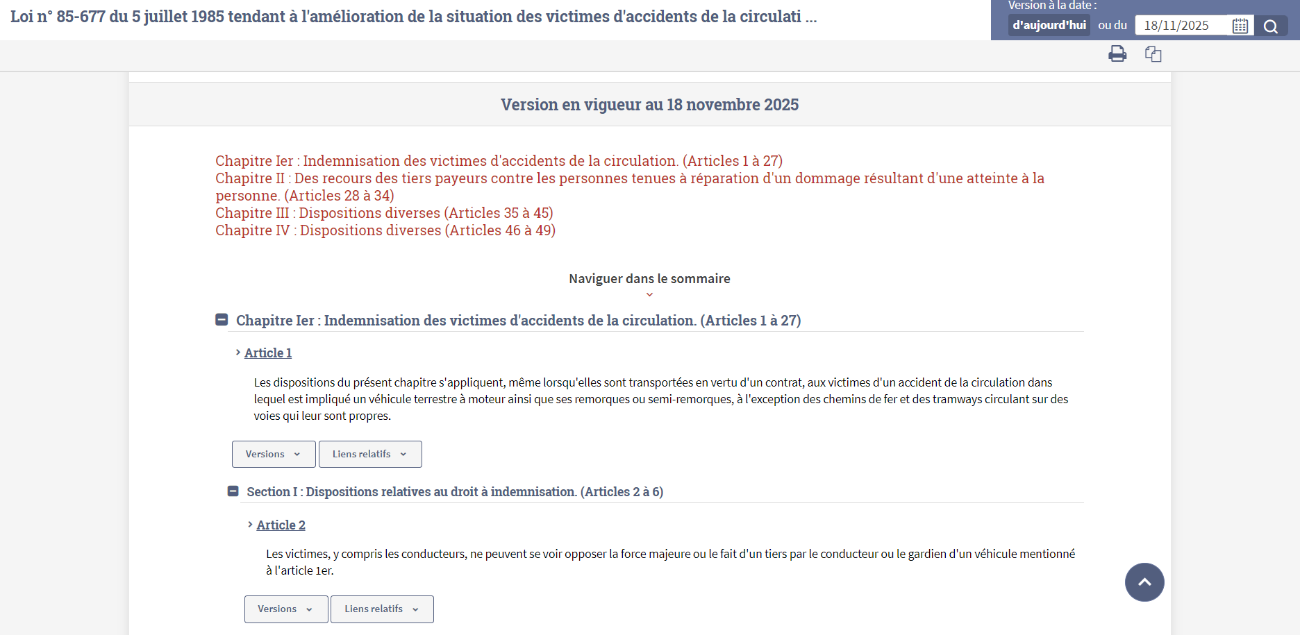Loi badinter : indemnisation des victimes d'accident de la route 
